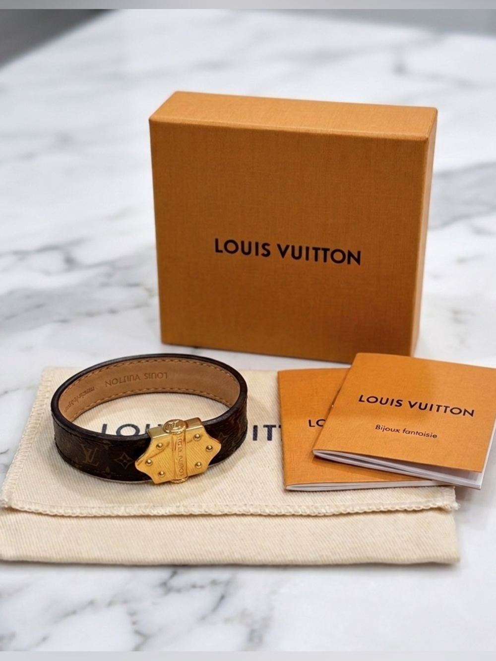 Louis Vuitton Daily Confidential Monogram Bracelet Gold Hardware BC3109